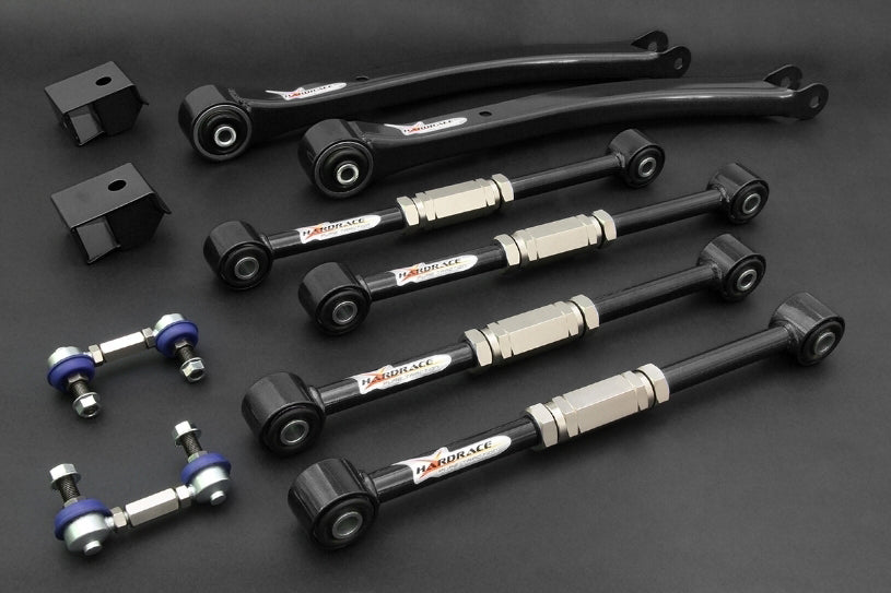 Hardrace Hardened Rubber Rear Adjustable Arm Set Black - Subaru WRX/STI 92-07/FXT SF, SG