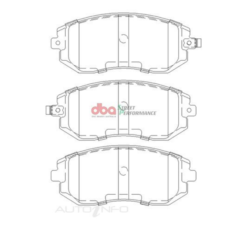 DBA T2 Slotted Front Rotors w/DBA Street Performance Pads