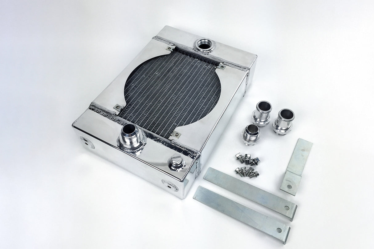 CSF Racing 2-Row 3.5" King Cooler Drag Radiator w/9" Spal Fan