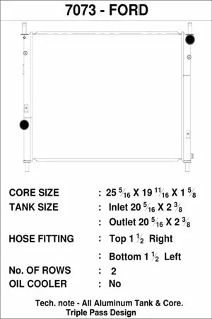 CSF Racing 2-Row Triple Pass 42mm Race Spec Aluminium Radiator