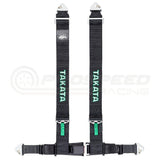 Takata Racing Drift II 4 Point Snap In Harness Green - 2" Shoulder/2" Lap