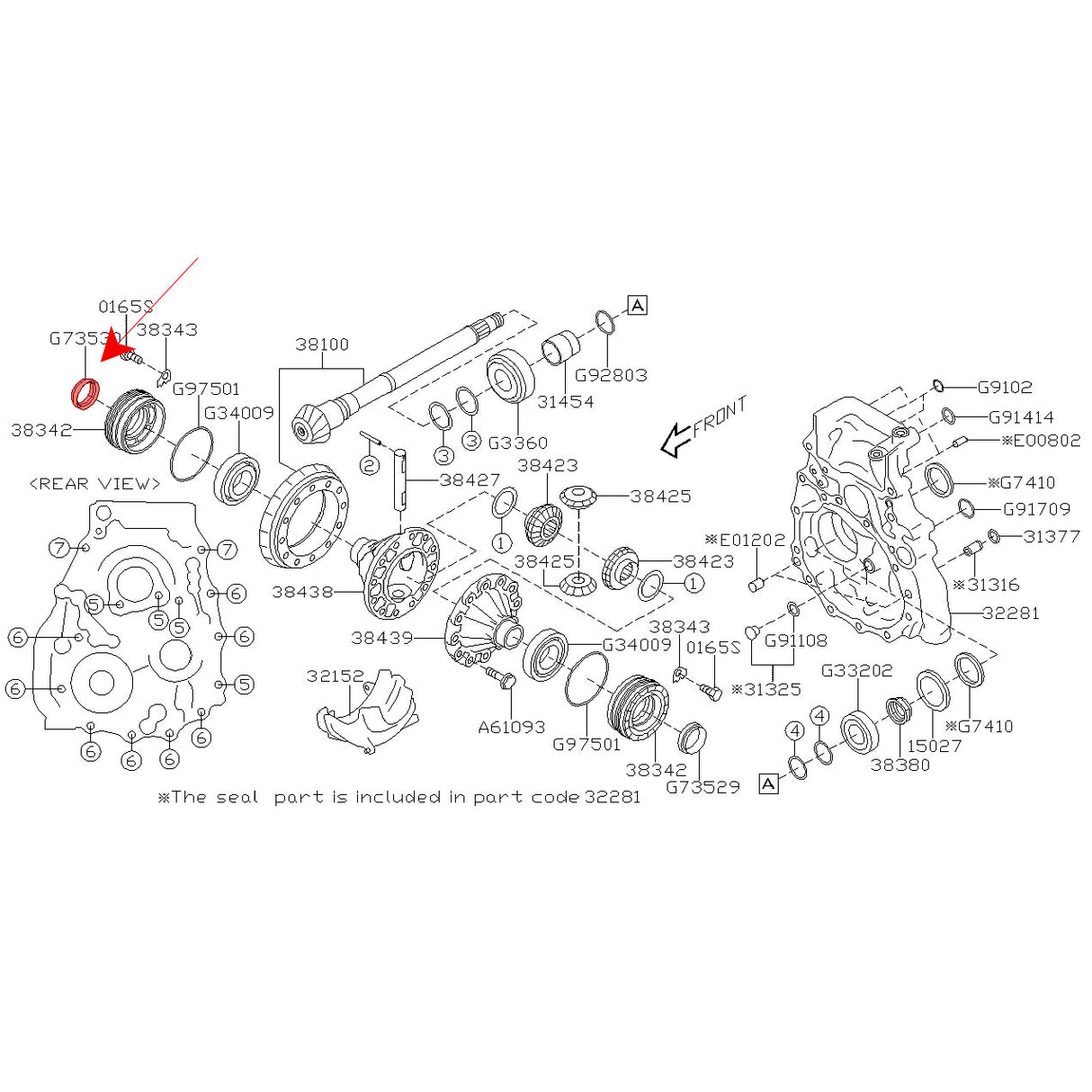 Subaru Genuine OEM Drive Shaft Seal - Front Right
