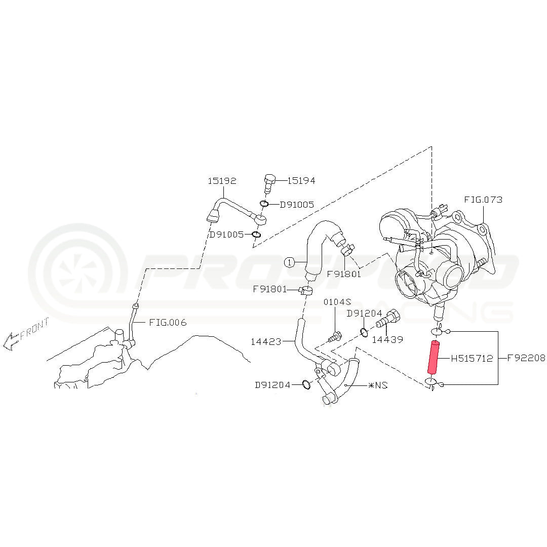 Subaru Genuine Turbo Oil Return Hose