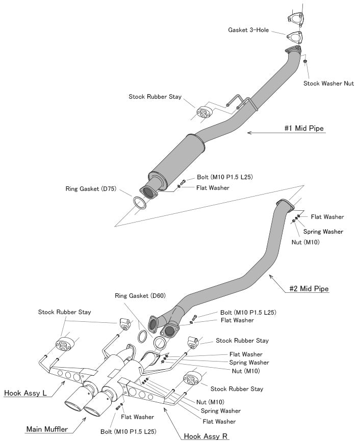 HKS Hi-Power Valveless Muffler Cat Back Exhaust
