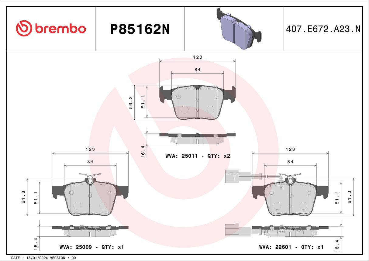 Brembo NAO Ceramic Brake Pad Set