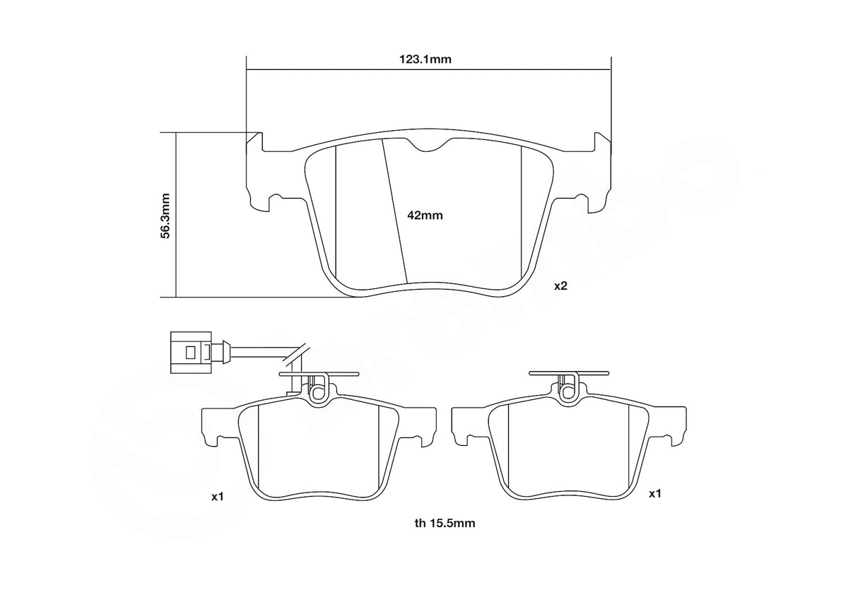 Brembo Sport HP2 Brake Pad Set