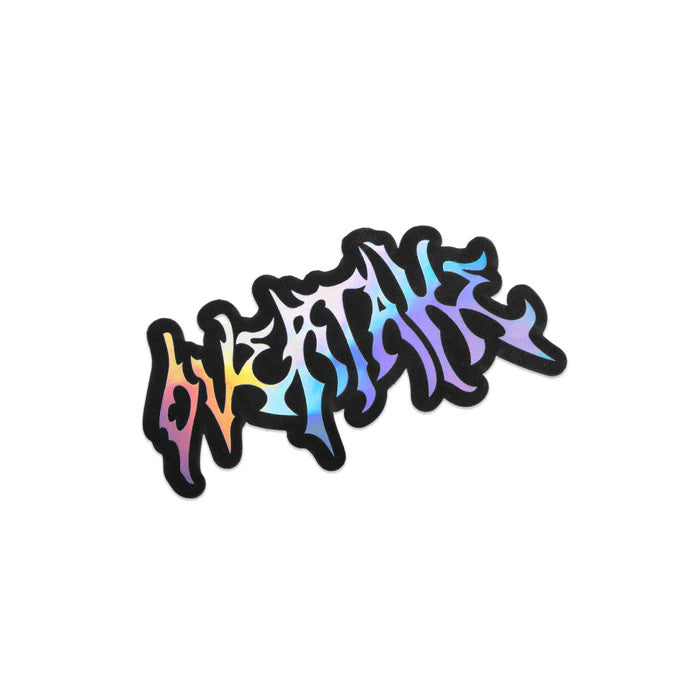 Overtake Metal Text Sticker - 9x7cm