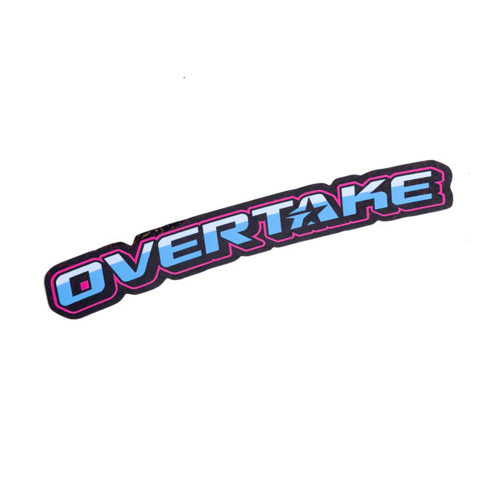 Overtake Retro Text Sticker - 18x7cm