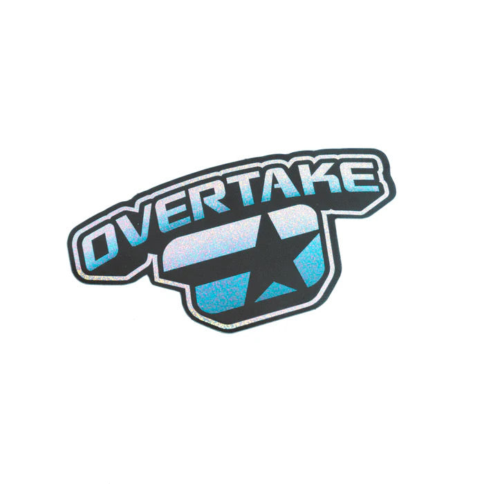 Overtake Blue Glitter Fade Sticker - 10x4cm