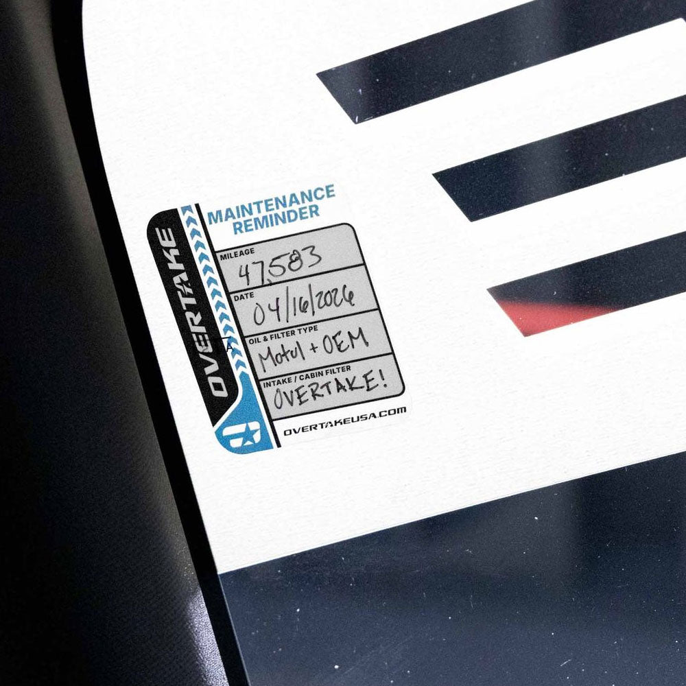 Overtake Oil Change Sticker - 5 Pack