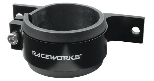 Raceworks Billet Single External Fuel Pump Bracket 60mm Black Suit 044 Style Pumps - Universal