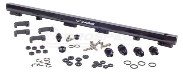 Raceworks Billet Fuel Rail Black - Holden Commodore VL/Nissan Skyline R31 (RB30) ALY-012BK | PSR