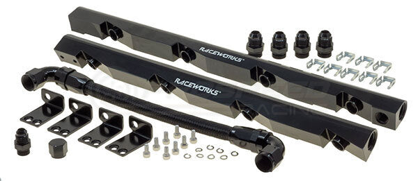 Raceworks Billet Fuel Rails Black - Holden Commodore VN-VT (5.0L 304) ALY-015BK | Pro Speed Racing