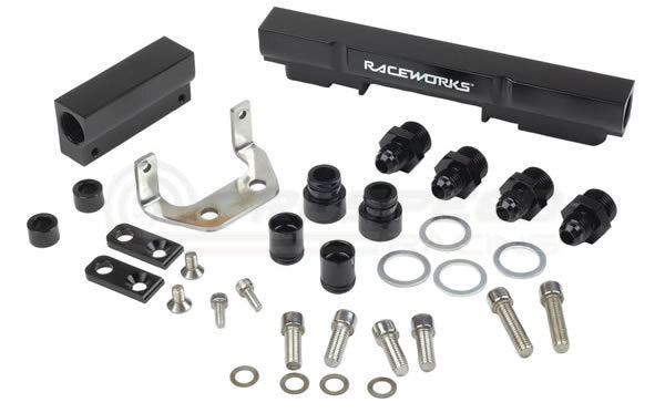 Raceworks Billet Fuel Rails Black - Mazda RX7 FC Series 4/5 (13BT) ALY-019BK | Pro Speed Racing
