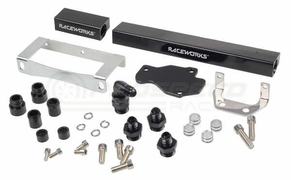 Raceworks Billet Fuel Rails Black - Mazda RX7 FD Series 6/7/8 (13BT) ALY-020BK | Pro Speed Racing