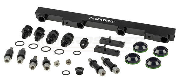 Raceworks Billet Fuel Rail Black - Nissan Silvia/180SX S13 (SR20DET) ALY-033BK | Pro Speed Racing
