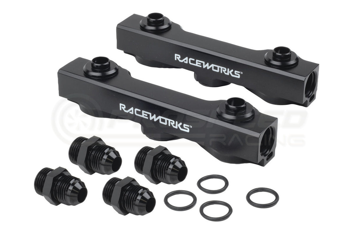 Raceworks Billet Side Feed Conversion Fuel Rails Black - Forester XT 03-05 ALY-037 | Pro Speed