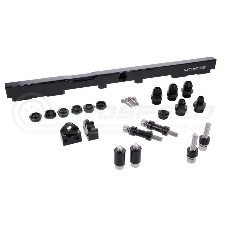Raceworks Billet Fuel Rail Black - Toyota 2JZ ALY-040BK | Pro Speed Racing