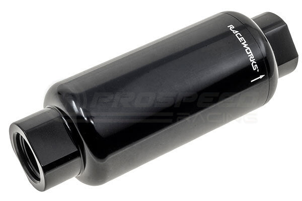 Raceworks AN-10 Billet 140mm Fuel Filter Housing NO FILTER ELEMENT ALY-077BK | Pro Speed Racing