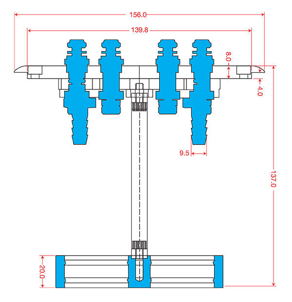 Raceworks Single/Twin Fuel Pump Fixed Height Hanger - Suits 39mm-40mm Pumps