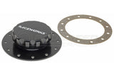 Raceworks Black Billet Aluminium Fuel Cell Screw On Cap w/Straight Base ALY-120BK | Pro Speed Racing