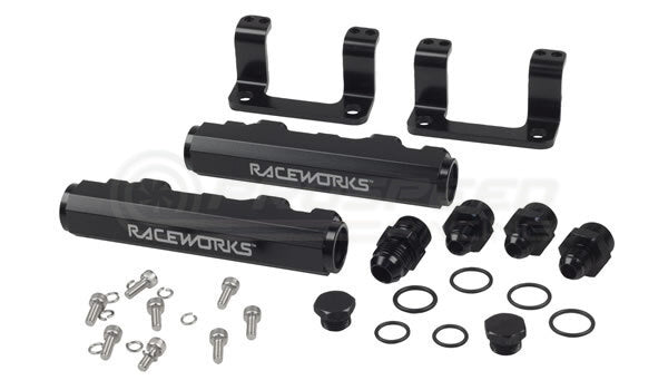 Raceworks Billet Fuel Rail Kit Black - Subaru BRZ/Toyota 86 12-21 ALY-122BK | Pro Speed Racing