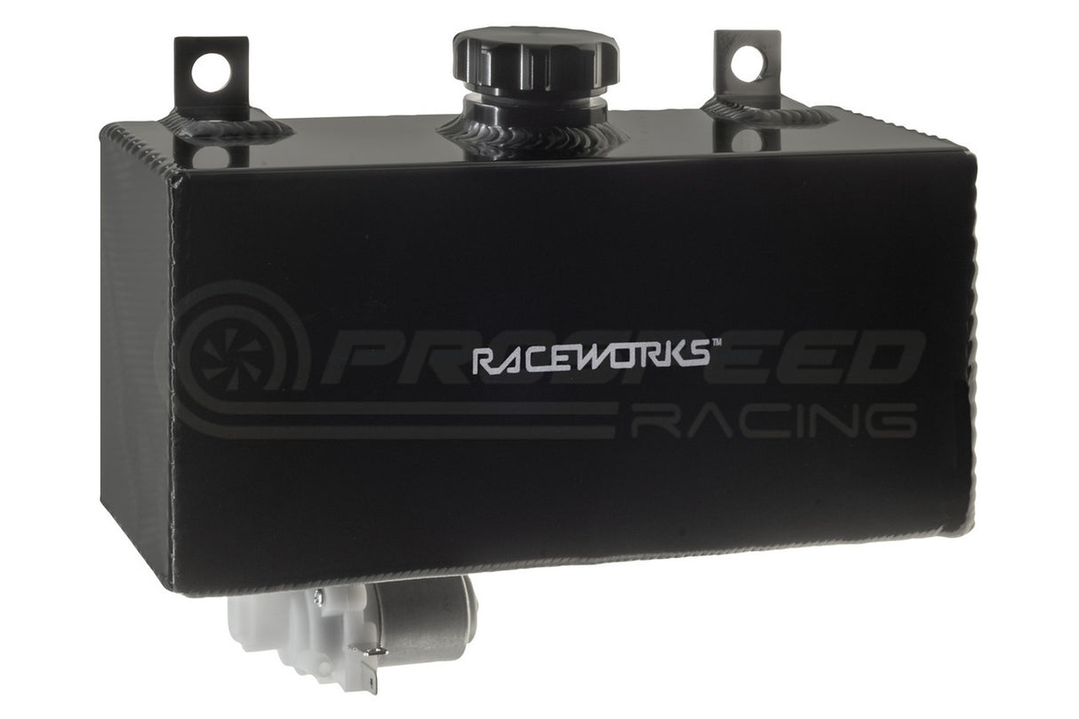 Raceworks Aluminium Horizontal Washer Bottle With Pump Black ALY-127BK | Pro Speed Racing
