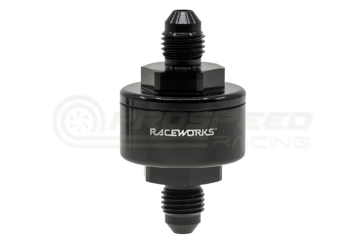 Raceworks AN-4 Billet Turbo Oil Feed Filter 44 Micron ALY-183BK | Pro Speed Racing