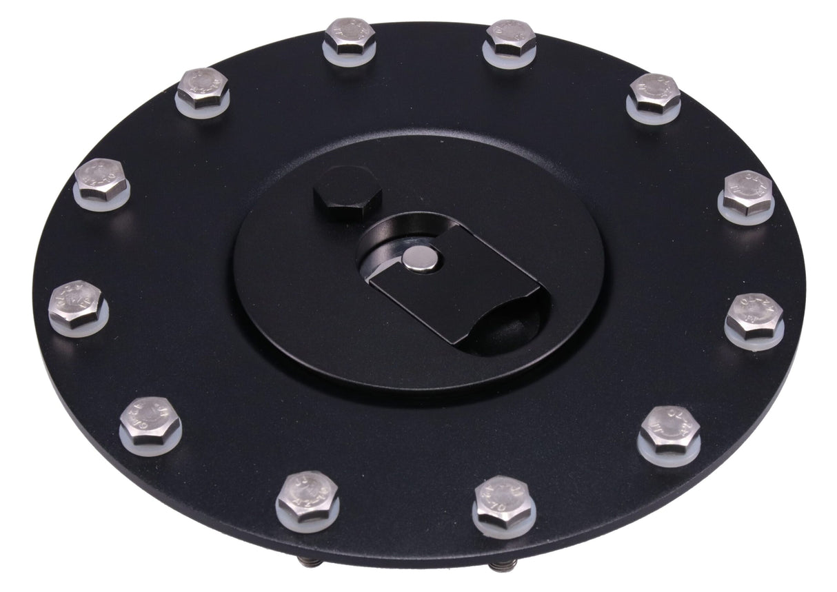 Raceworks Black Billet Aluminium Flush Fuel Cell Cap
