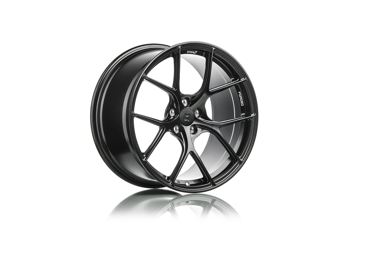 Titan 7 T-S5 Forged Wheel Set 17x9.5 +57 5x114.3 73 Machine Black - Honda S2000 AP1/AP2