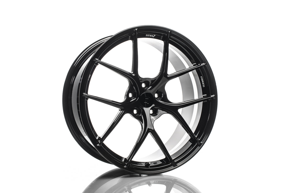 Titan 7 T-S5 Forged Wheel Set 18x9 +47 5x100 56.1 Machine Black - Subaru WRX/BRZ/Toyota 86