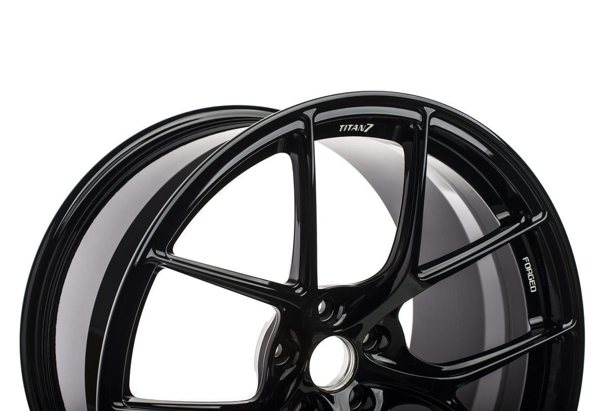Titan7 T-S5 Forged Wheel Set 18X9.5 +28 5X114.3 73 Machine Black