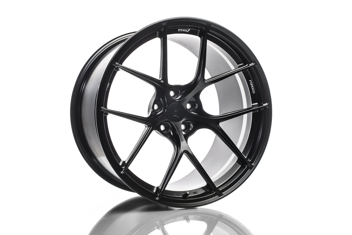 Titan7 T-S5 Forged Wheel Set 18X9.5 +28 5X114.3 73 Machine Black
