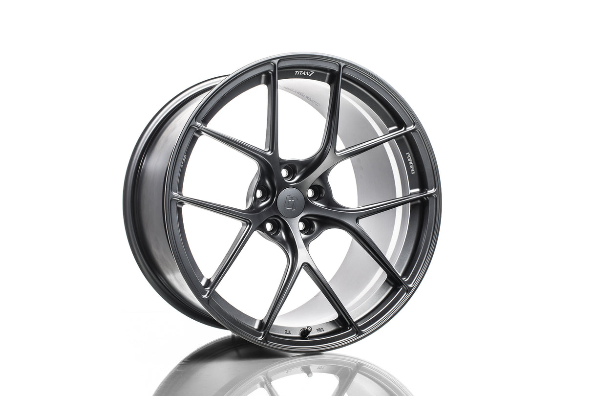 Titan 7 T-S5 Forged Wheel Set 18x9.5 +45 5x120 64.1 Satin Titanium - Honda Civic Type-R FK8/FL5