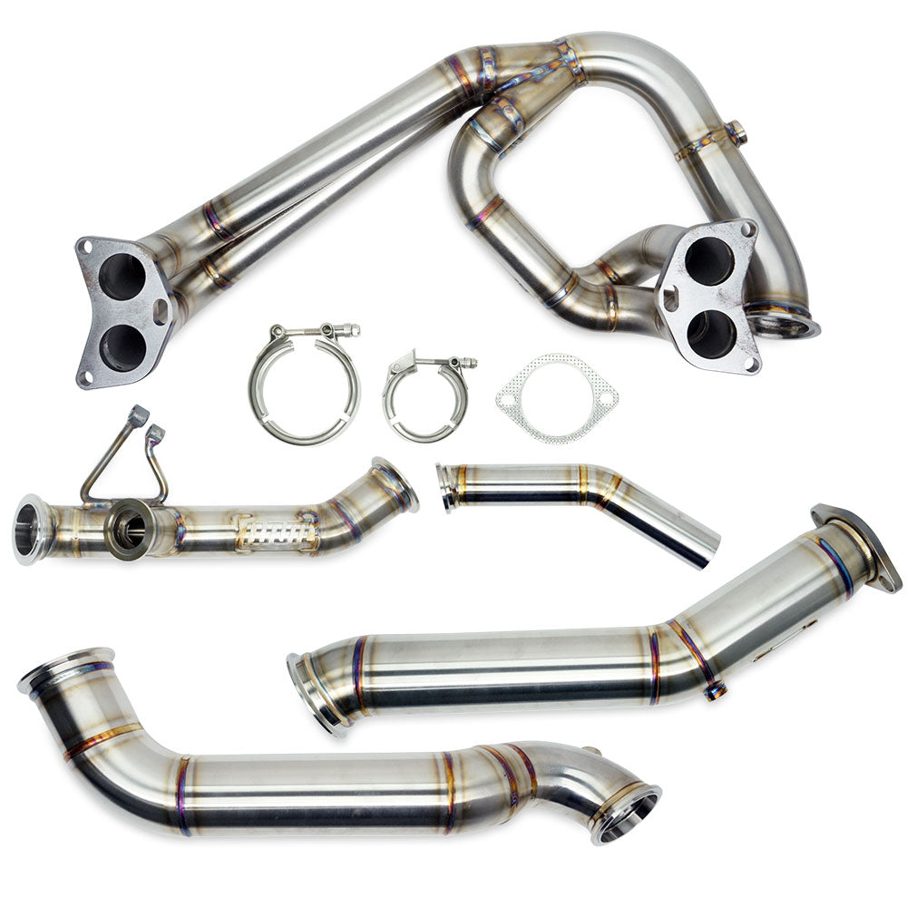 BNM Performance Fab Single Scroll Unequal Length Rotated Twist Mount Turbo Kit w/3.5" Down-Pipe