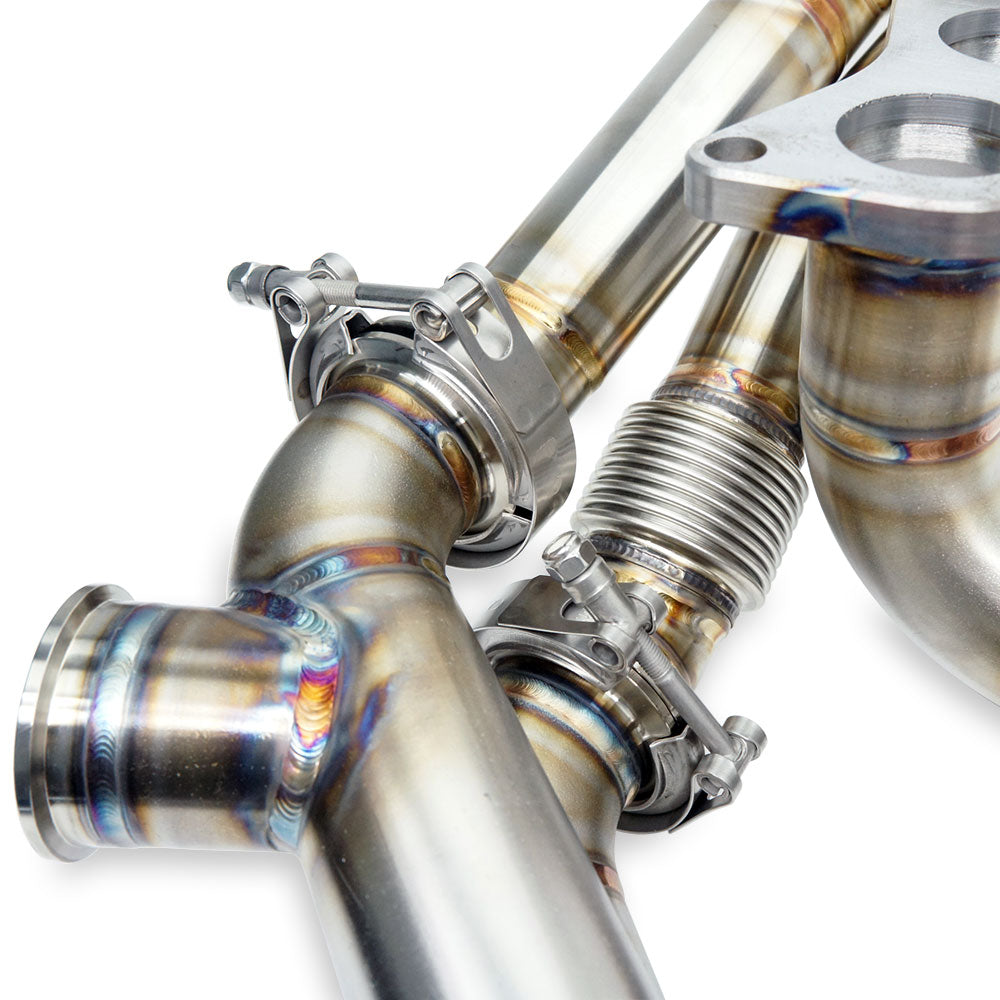 BNM Performance Fab Single Scroll Unequal Length Rotated Twist Mount Turbo Kit w/3.5" Down-Pipe