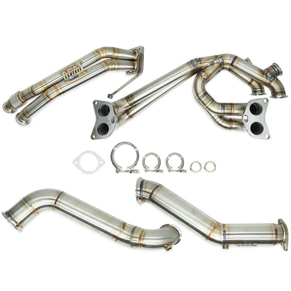 BNM Performance Fab Single Scroll Unequal Length Rotated Twist Mount Turbo Kit w/3.5" Down-Pipe