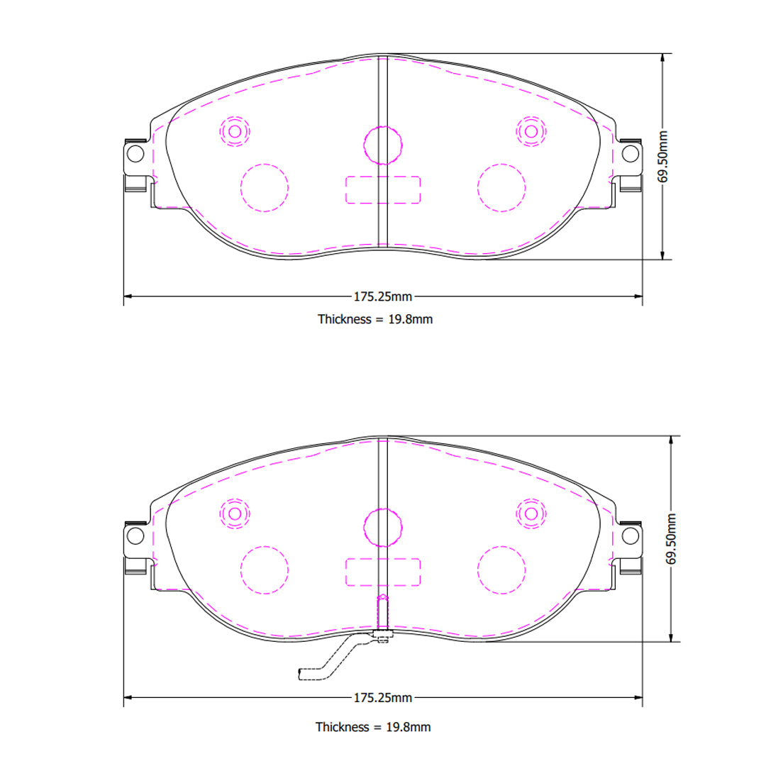 APR Direct Replacement Brake Pads Front