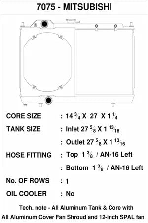 CSF Racing 1-Row 31mm Ultra High Performance Aluminium Radiator w/12" Fan & Shroud