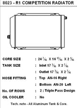 CSF Racing Triple Pass Aluminium Radiator - Universal Dual Core w/ AN Fittings