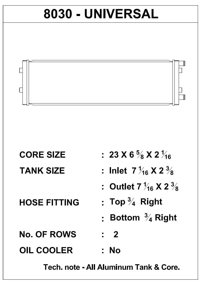 CSF Racing Dual-Pass Heat Exchanger 3.4 Slip-On Connections 25x7.25x2.5"