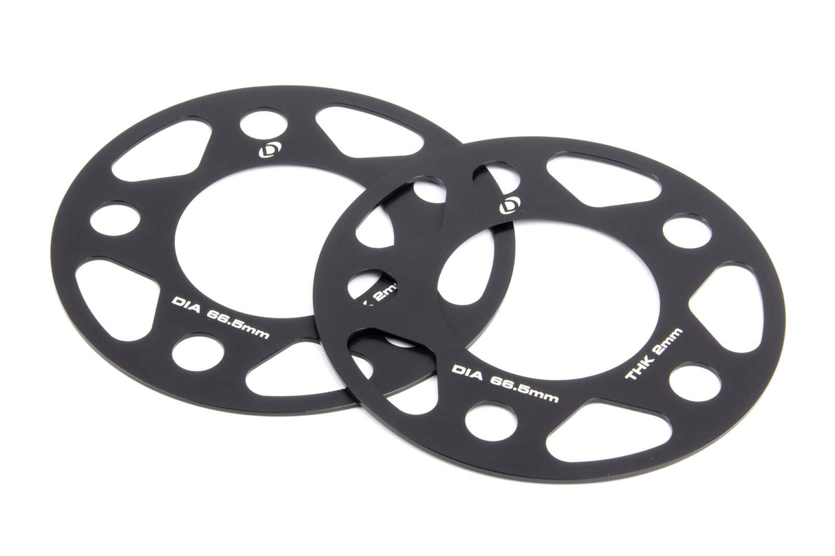 Dinan Slip On Wheel Spacers Pair 2mm (5x112 PCD/66.5mm CB) D210-2020 | Pro Speed Racing