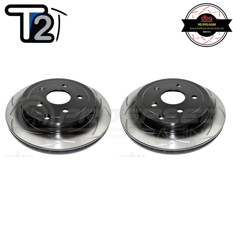 DBA T2 Series Slotted Rear Rotors PAIR - Holden Commodore VE/VF Inc Calais, Berlina DBA2027S