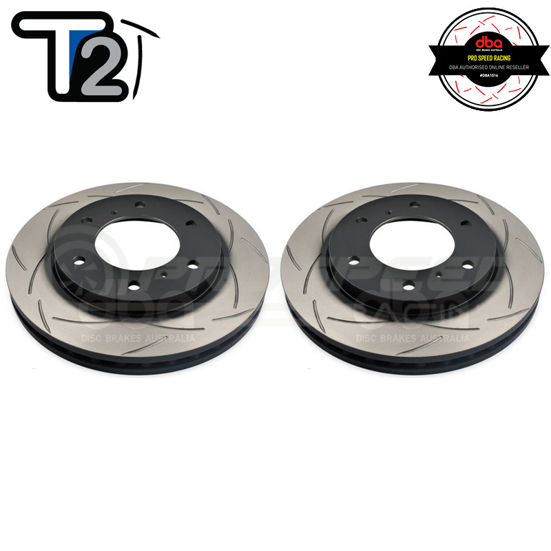 DBA T2 4x4 Series Slotted Front Rotors PAIR - Mitsubishi Triton DBA2208S | Pro Speed Racing
