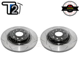 DBA T2 Street Series Slotted Front Rotors PAIR - Audi A1, A3, TT/VW Golf Mk5, Mk6, Mk7 DBA2806S