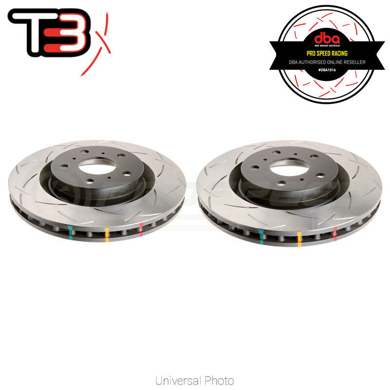 DBA T3 4000 Series Slotted Rear Rotors PAIR - Subaru WRX 08-19/Forester 08-13/Liberty 10-14/86 GT 