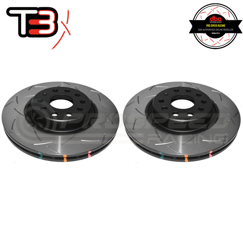 DBA T3 4000 Series Slotted Front Rotors PAIR - Audi A1, A3, TT/VW Golf Mk5, Mk6, Mk7 DBA2806S