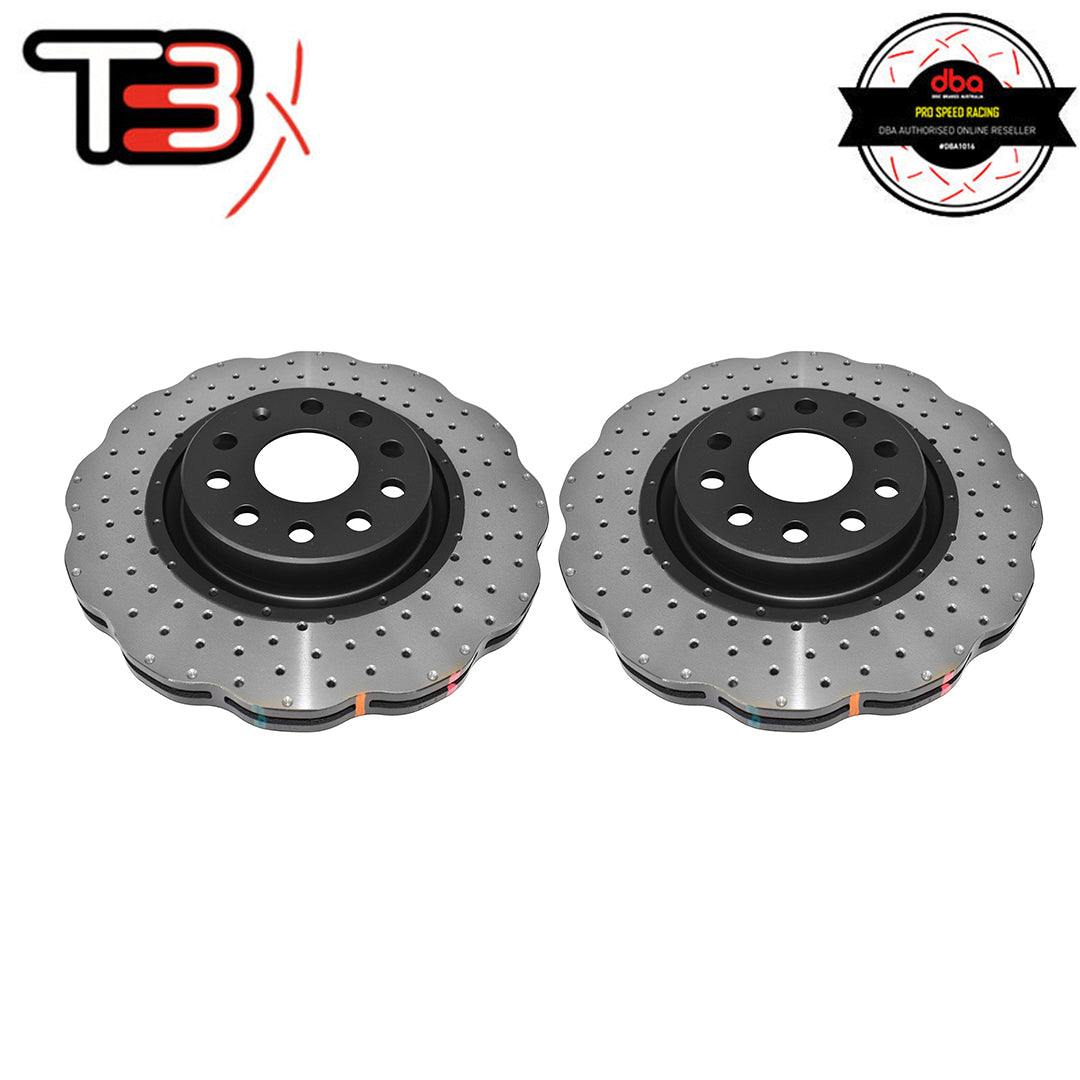 DBA 4000XD Wave Drilled/Dimpled Front Rotor Pair 312x25mm
