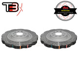 DBA T3 4000XD Wave Series Drilled/Dimpled Front Rotors - VW Golf GTI/R Mk7/Passat/Audi A3/S3/TT