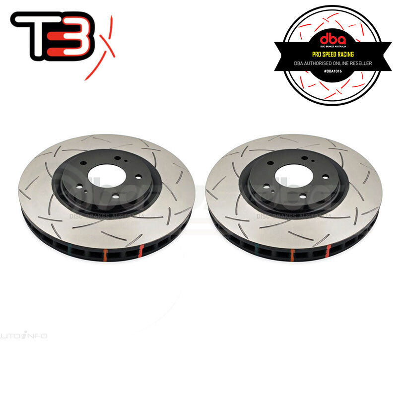 DBA T3 4000 Series Slotted Front Rotors PAIR - Mitsubishi Evo 5-9 (Brembo) DBA4418S | Pro Speed